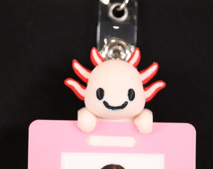 Badge Friend – Axolotl ID Holder for Nurse, RN, Hospital, Slide-On or Clip to Badge! | Alexa the Axolotl