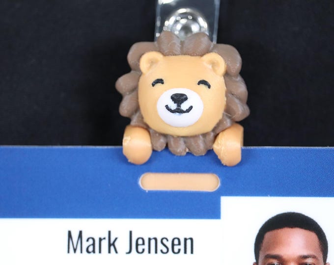 Badge Friend – Lion ID Holder for Nurse, RN, Hospital, Slide-On or Clip to Badge! | Leo the Lion