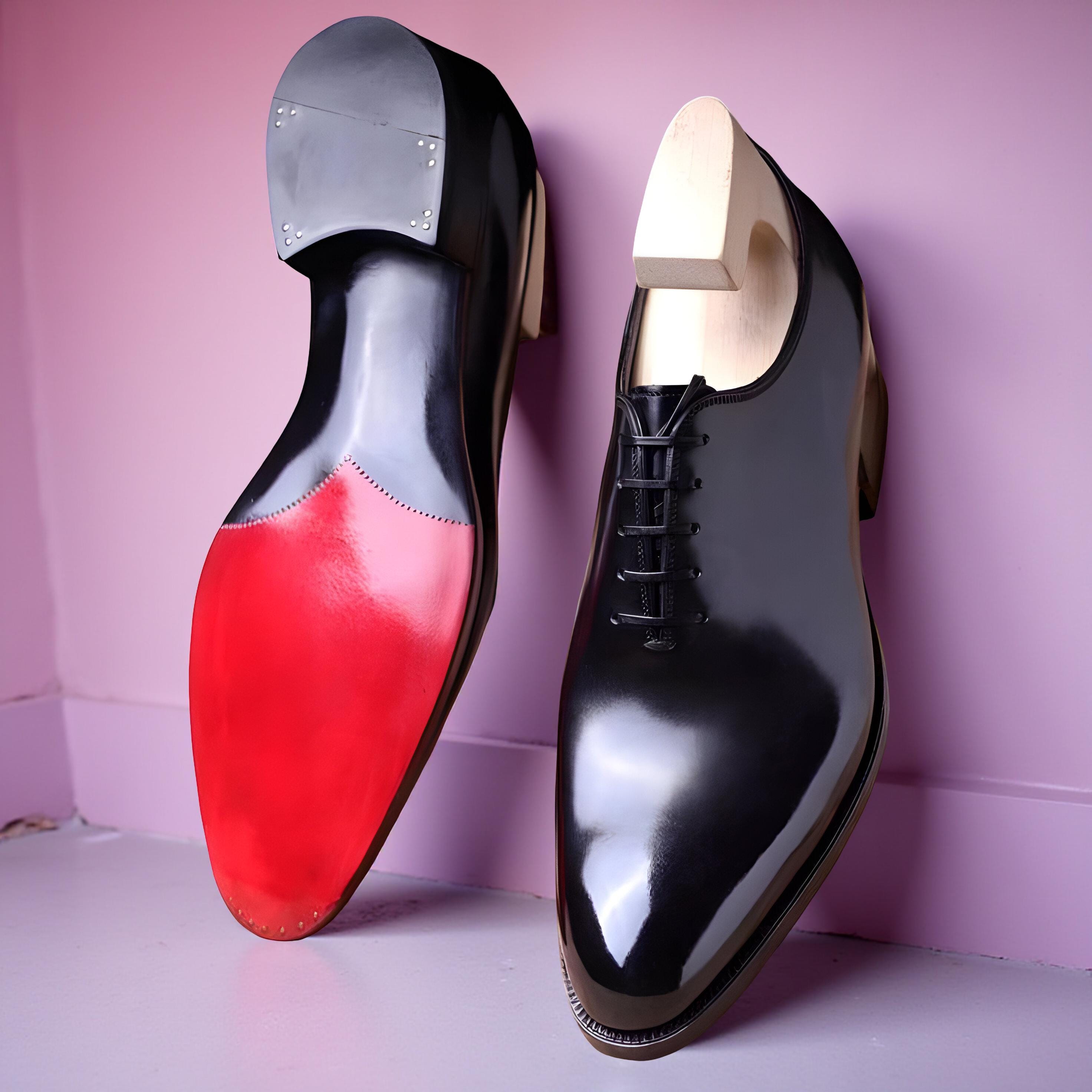 Christian Louboutin Business Black Patent Leather Oxford Red 