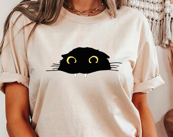 Vampurr Black Cat Teeth Shirt, Witchy Spooky Kitten Gift