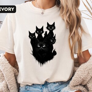 Black Cat Comfort Colors® Shirt, Witchy Cat Shirt, Halloween Black Cat Shirt, Cat Lover Gift, Black Cat Shirt, Cat Lovers, Cat Lover Gift image 13