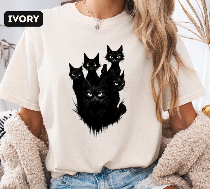 Black Cat Comfort Colors® Shirt, Witchy Cat Shirt, Halloween Black Cat Shirt, Cat Lover Gift, Black Cat Shirt, Cat Lovers, Cat Lover Gift image 13