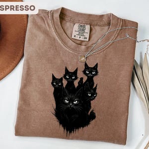 Black Cat Comfort Colors® Shirt, Witchy Cat Shirt, Halloween Black Cat Shirt, Cat Lover Gift, Black Cat Shirt, Cat Lovers, Cat Lover Gift image 2