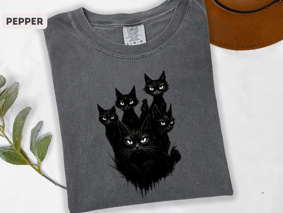 Black Cat Comfort Colors® Shirt, Witchy Cat Shirt, Halloween Black Cat Shirt, Cat Lover Gift, Black Cat Shirt, Cat Lovers, Cat Lover Gift