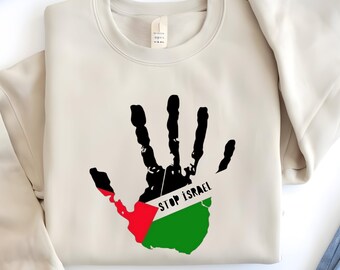 Palestine Flag Hand Sweatshirt, Anti Israel Tee