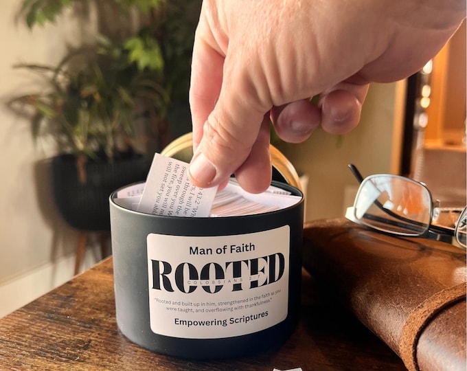 Man of Faith, Scripture Jar, Christian Gift, Verse Jar, Encouragement, Verses for Emotions, Read Me When, For Him, For Men, For Dad