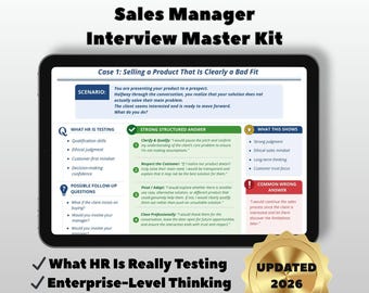 Sales Interview Questions & Answers | Behavioral and Situational Interview Guide | 15 Real Case Scenarios PDF
