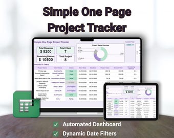 Client Project Tracker Google Sheets | Freelancer Workflow Dashboard, Small Business Task Manager, Payment Log Spreadsheet, CRM Sheet