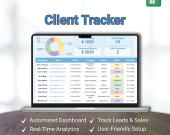 Client Tracker for Google Sheets | Small Business CRM Template, Freelancer Lead Management Spreadsheet, Payment Tracker, Client Log, LBS