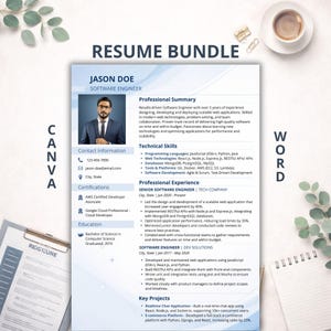 Software-ingenieur CV-sjabloonbundel | ATS, sollicitatiebrief, voorbereiding sollicitatiegesprek (DOCX en Canva)