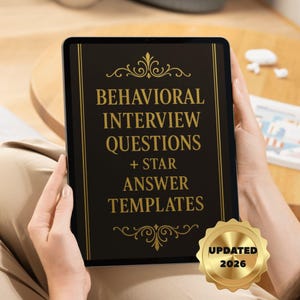 Interview Prep Guide, STAR Method Interview Workbook PDF | 50+ Behavioral & Competency Questions | Answer Templates + Notes Pages