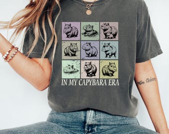 In My Capybara Era Comfort Colors® Shirt , Cute Capybara T-Shirt, Retro Boho Capybara Tee, Kawaii Capybara Top, Gift for Capybara Lovers