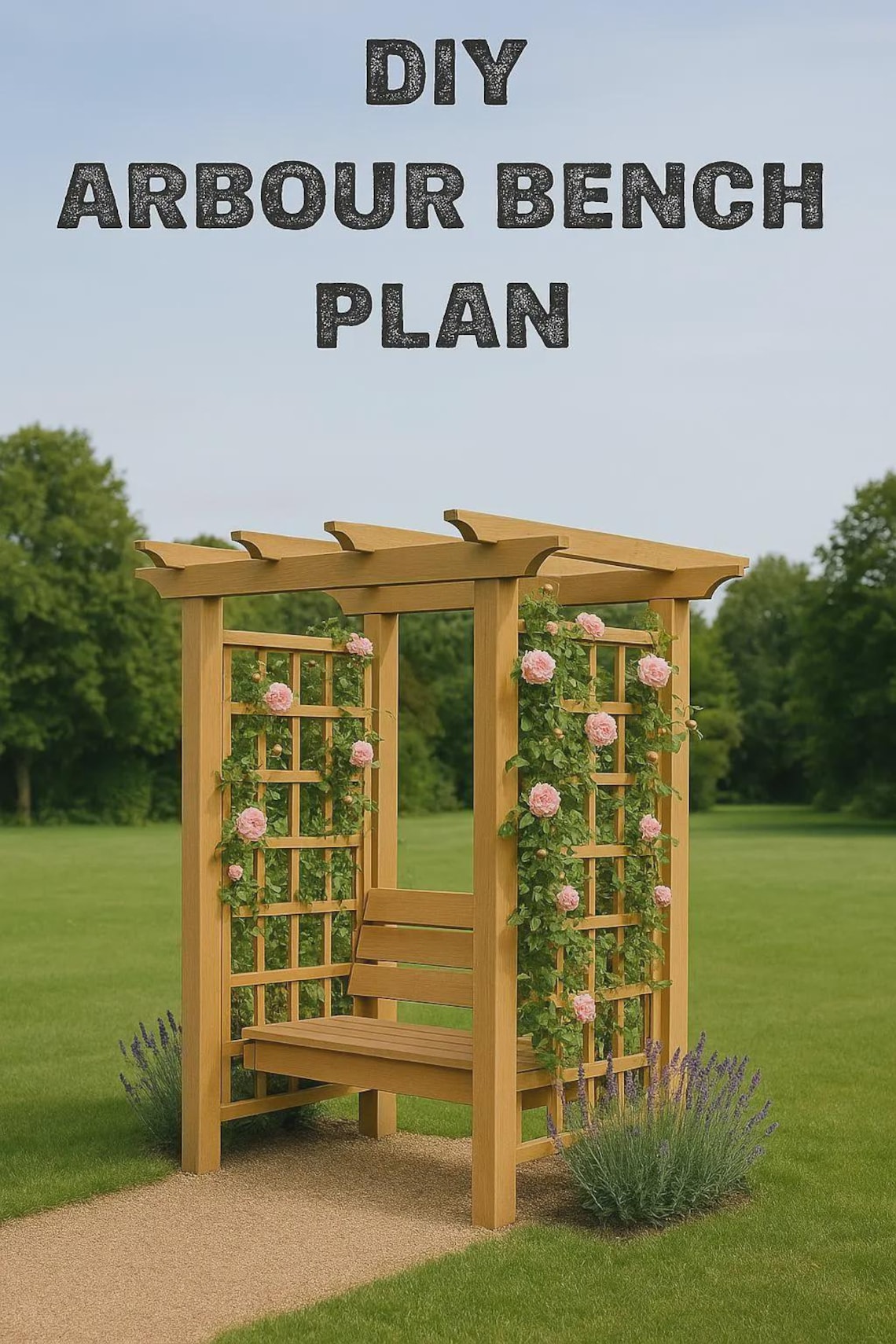 Garden Arbor Bench Plans PDF: DIY Outdoor Seat With Pergola Trellis ...