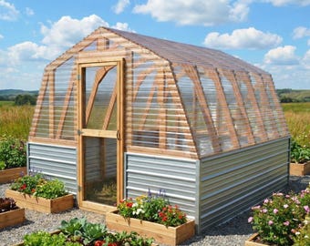 Cyfrowe plany szklarni DIY, projekty szop w stylu stodoły, tylko do pobrania w formacie PDF