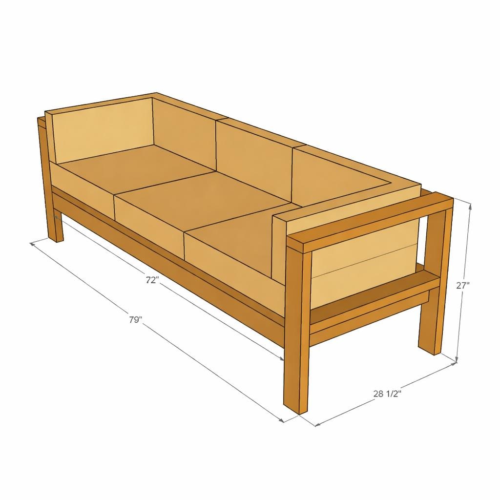 Outdoor Sofa DIY Plans | Easy 2x4 Patio Couch Guide (instant PDF ...