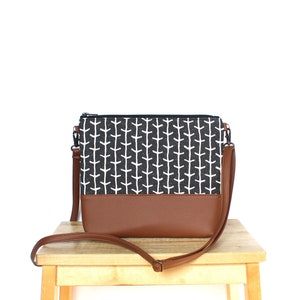 Vegan leather crossbody bag,Canvas bag,Boho crossbody