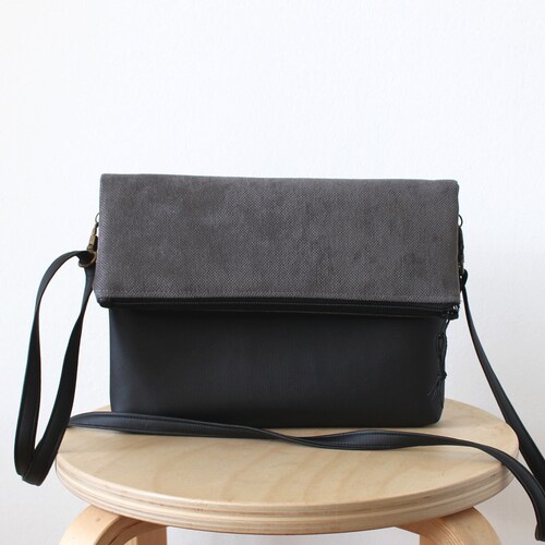 Foldover crossbody Vegan bag, Every day purse, bridesmaids gift, Vegan purse, Fashion bag, Vegan Leather purse, Minimalist