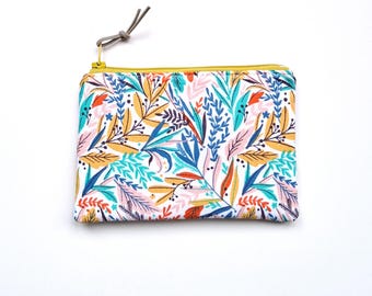 Floral Mini wallet, Coin Purse, Small zipper pouch, Card holder,