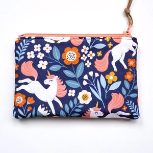 Mini billetera de unicornio, monedero para niños, billetera para niños, estuche pequeño con cremallera, tarjetero, idea de regalo para niños