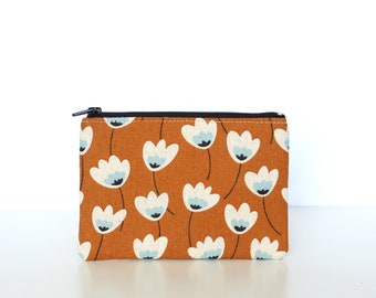 Mini floral zipper pouch, Wallet, Coin Purse, Card holder, Retro print