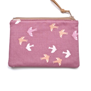 Carteira floral mini, porta-moedas, pequena bolsa com zíper, porta-cartões,