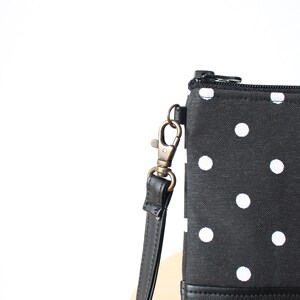 Black and white leather polka dot bag,Small bag,Crossbody bag,Fashion bag, image 3