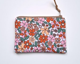 Floral Mini wallet, Coin Purse, Small zipper pouch, Card holder,