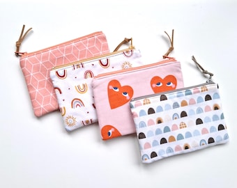 Mini wallet, Kids Coin Purse, Small zipper pouch, Card holder,