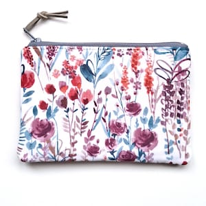 Floral Mini Portemonnaie, Geldbörse, Kleine Reißverschluss Tasche, Kartenhalter,