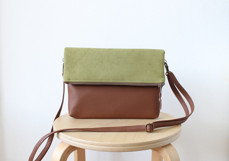 Foldover crossbody bag Every day purse Handbag Green | Etsy