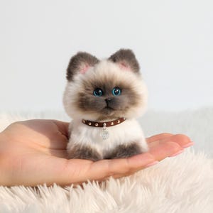 Handmade Siamese Cat Mini Plush | Keychain | Bag Charm | Collectible | Stocking Gifts