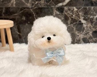 ハンドメイド ビションフリーゼ ミニぬいぐるみ | キーチェーン