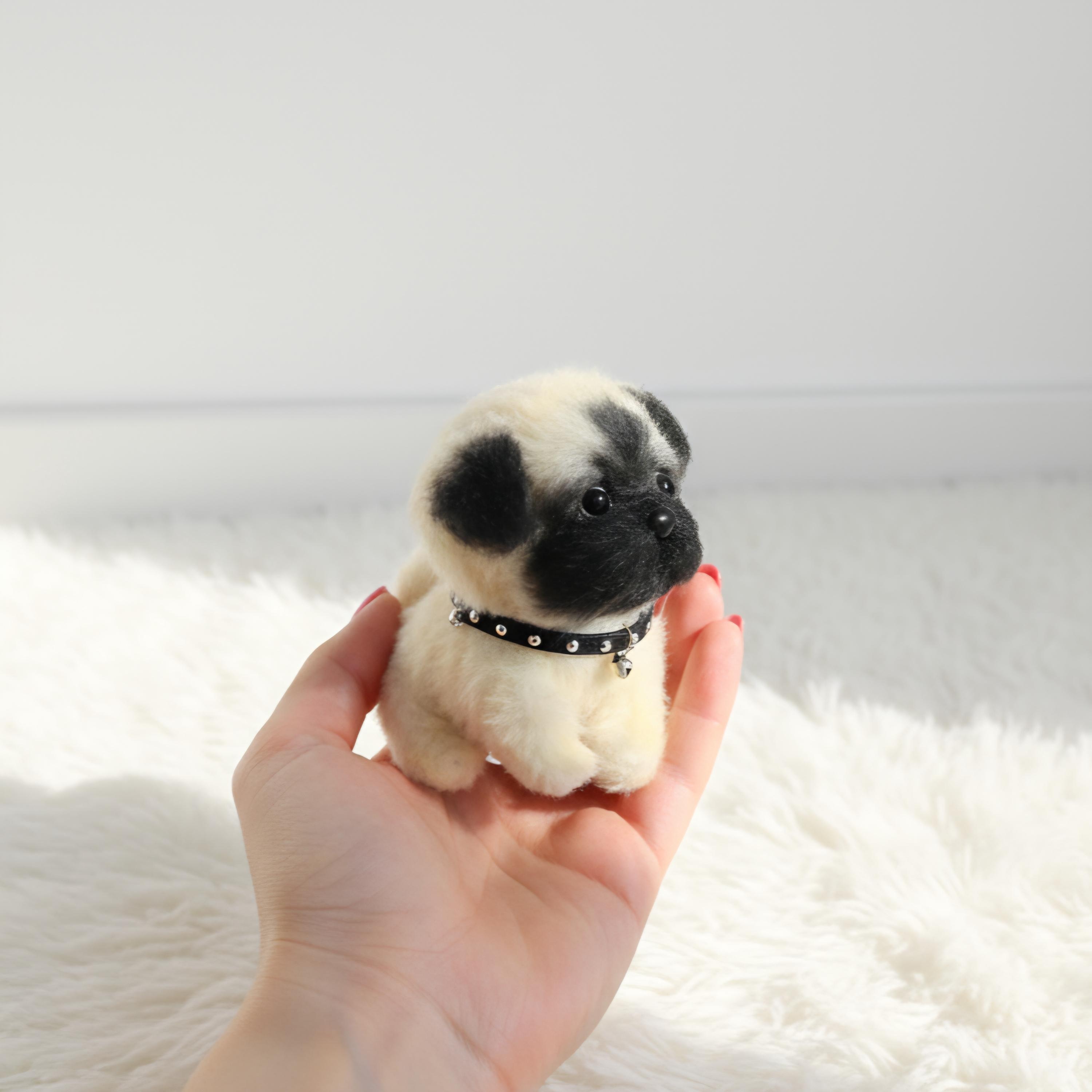 手作りのパグのミニぬいぐるみ｜キーホルダー｜バッグチャーム