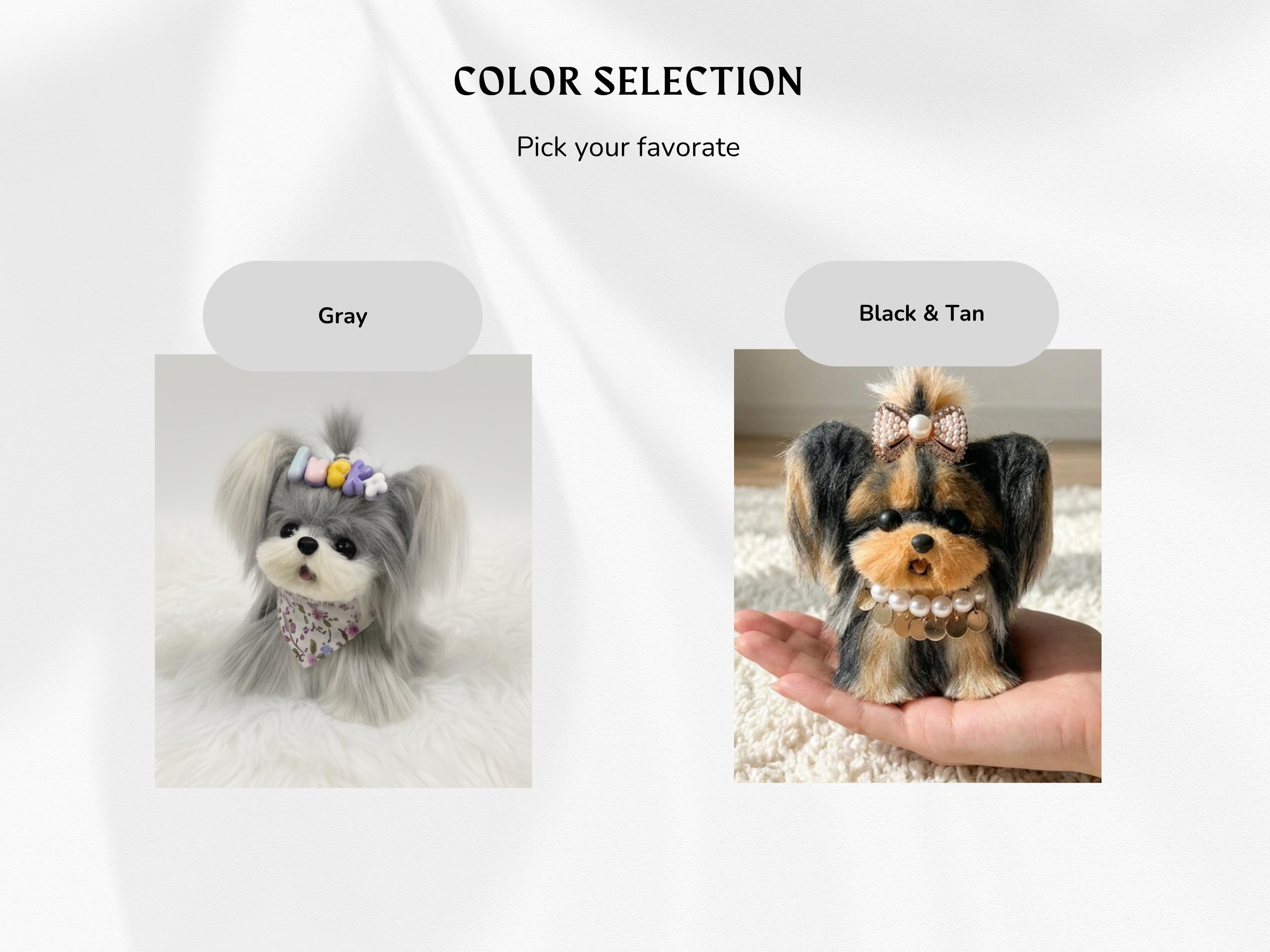 Handmade Long Hair Yorkie Mini Plush | Keychain | Bag Charm