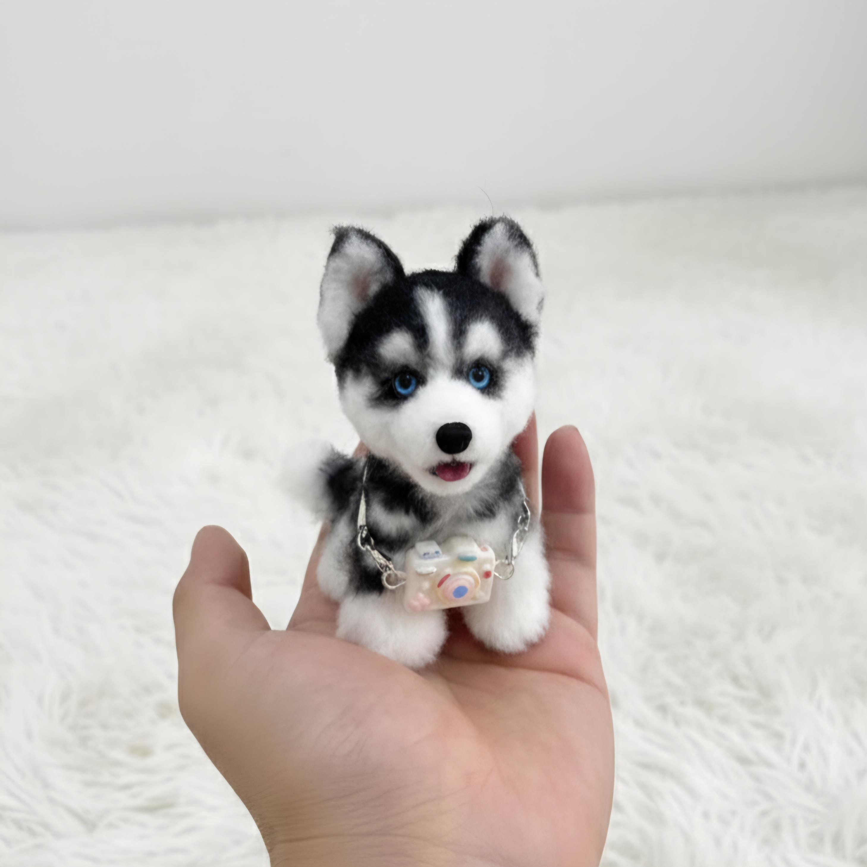 ハスキー子犬♡わんこ♡アートドール♡ぬいぐるみ♡ワンちゃん♡里親様募集～♪ 子犬 | アートドール ハスキー ハンドメイド ぬいぐるみ - シベリアン