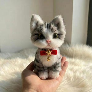 Handmade American Shorthair Tabby Cat Plush | Keychain | Bag Charm | Collectible | Stocking Gifts