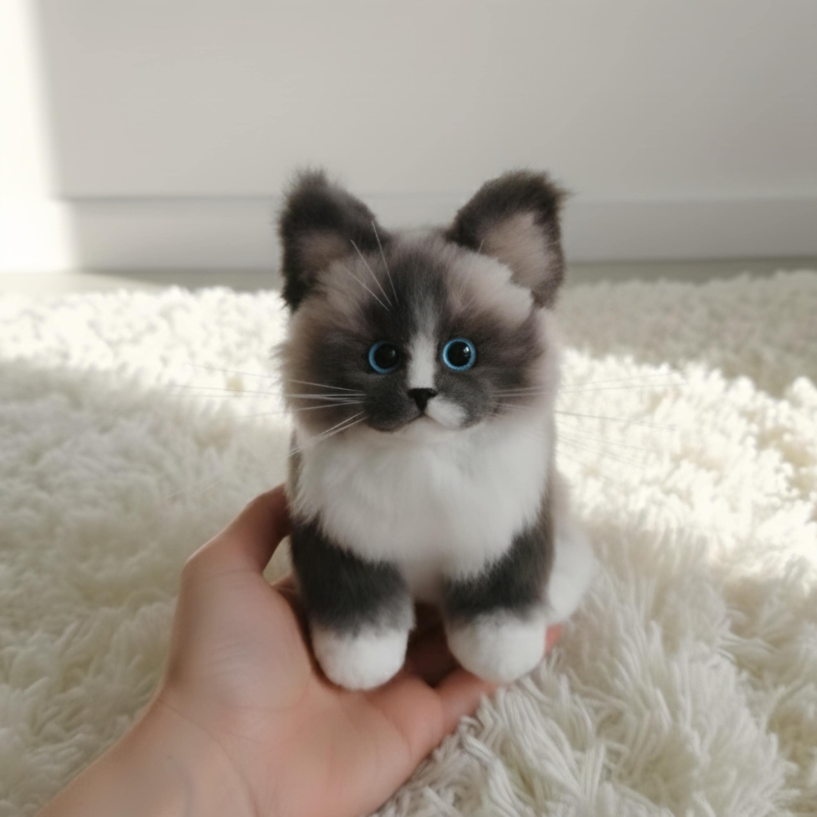 Handmade Snowshoe Cat Plush | Ragdoll | Siamese | Collectible