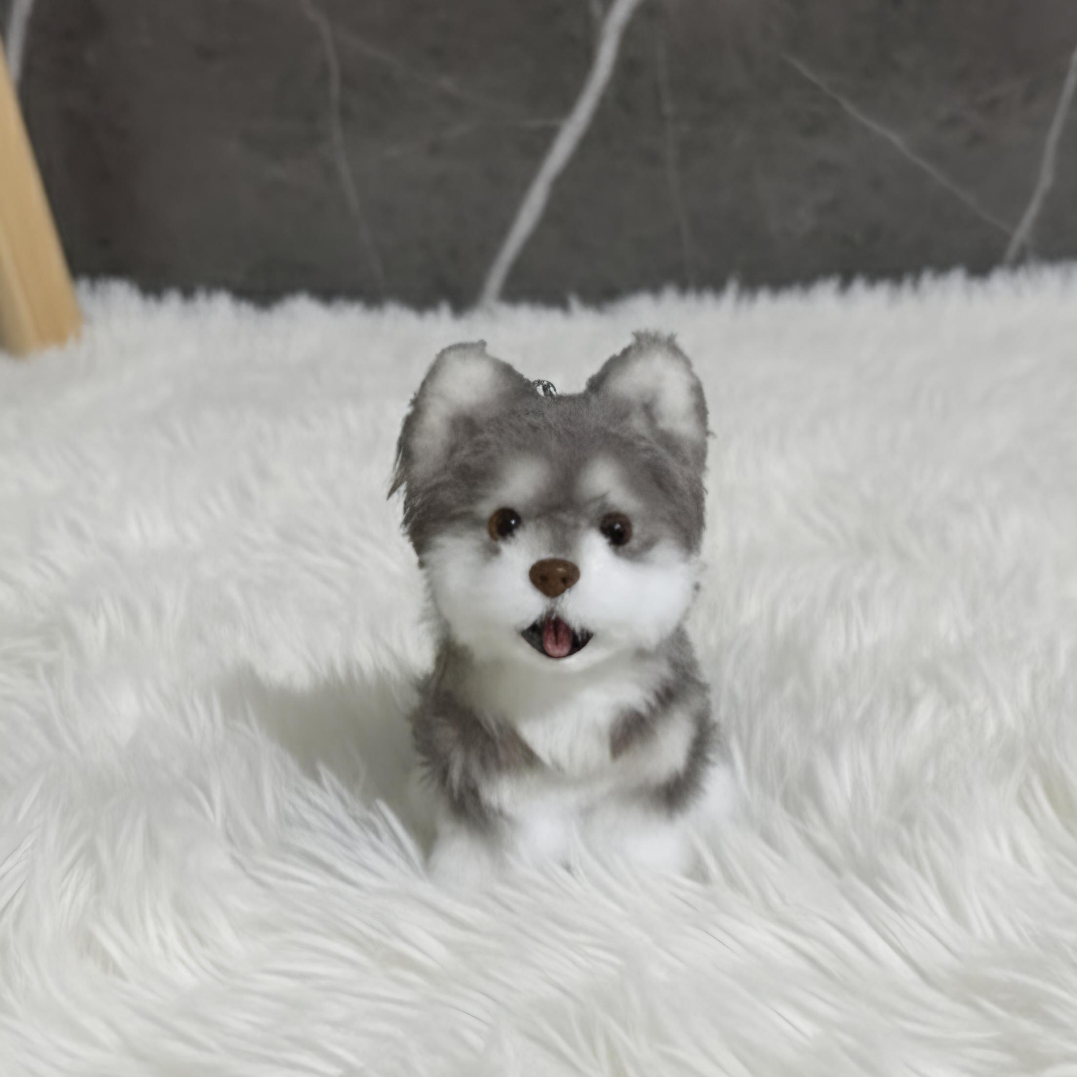 専用 ★ハンドメイド★ マラミュート ぬいぐるみ 子犬 中サイズ ハンドメイドのアラスカン・マラミュート ミニぬいぐるみ | 犬用