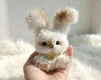 Handmade Rabbit Mini Plush | Keychain | Bag Charm | Bunny Gifts | Switchable Upright & Floppy Ears
