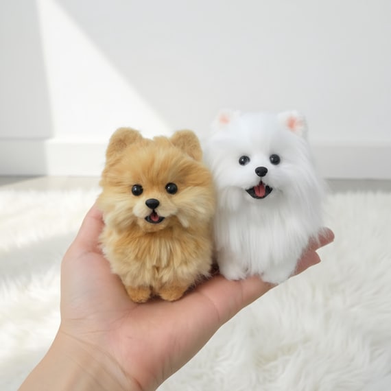 Handmade Pomeranian Mini Plush | Dog Keychain | Bag Charm | Collectible | Stocking Gifts