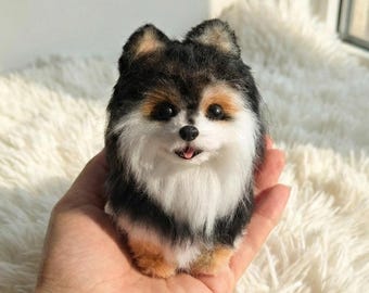 Handmade Black Pomeranian Mini Plush | Dog Keychain | Bag Charm | Collectible