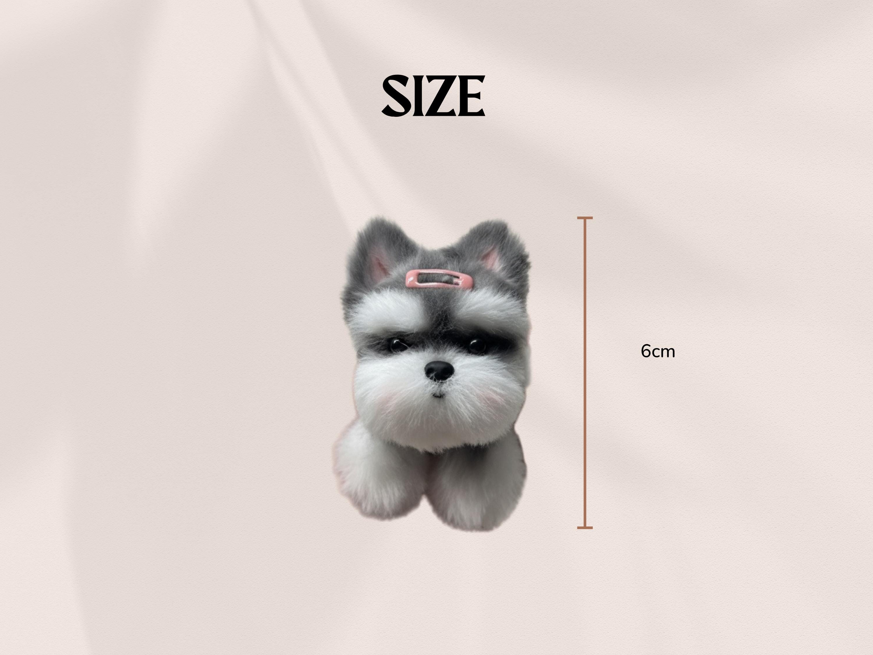 Handmade Schnauzer Dog Mini Plush Keychain | Bag Charm