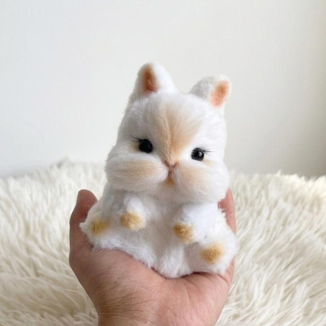 Handmade White Rabbit Mini Plush | Keychain | Bag Charm | Bunny Gifts ...