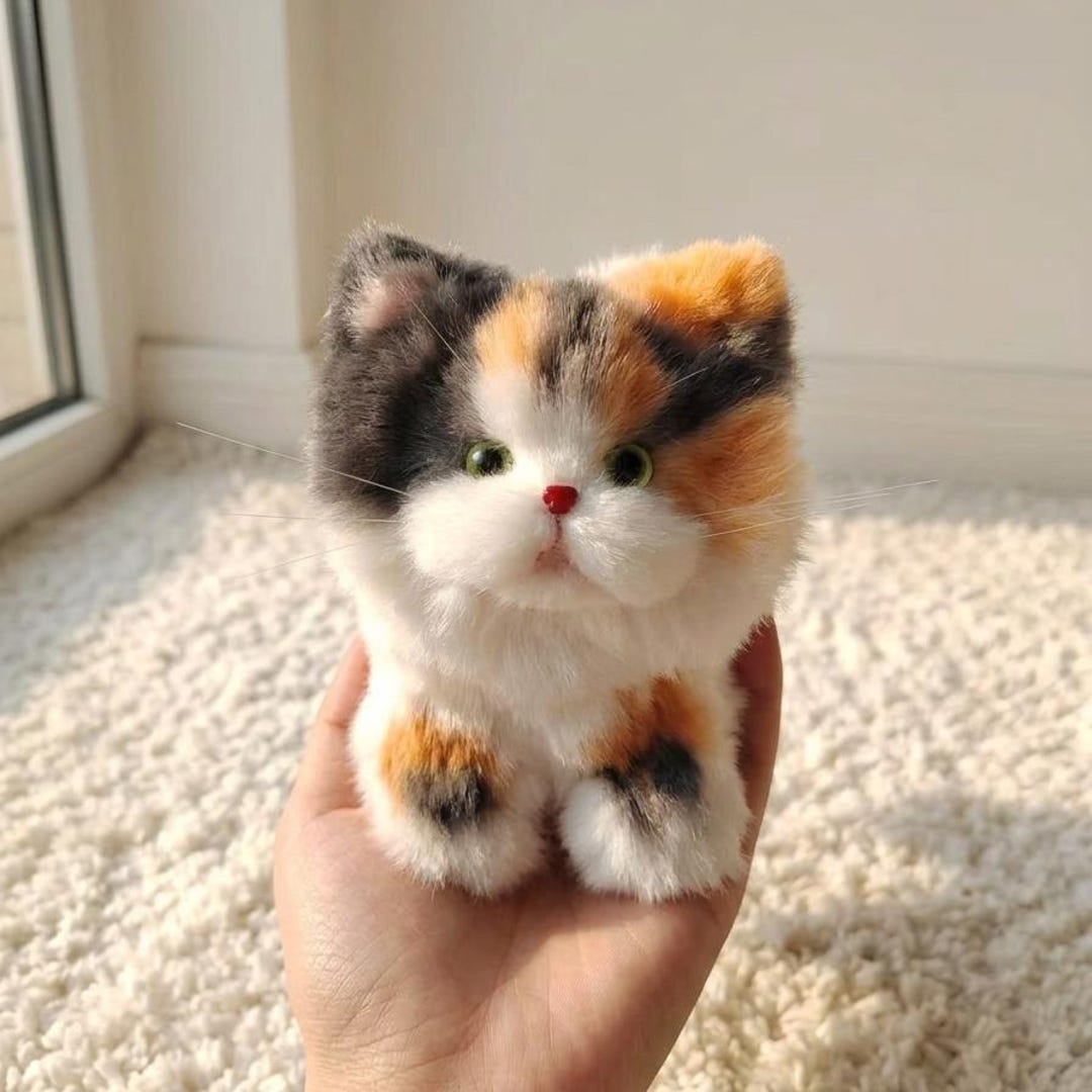 手作りの三毛猫ミニぬいぐるみ｜キーホルダー｜バッグチャーム