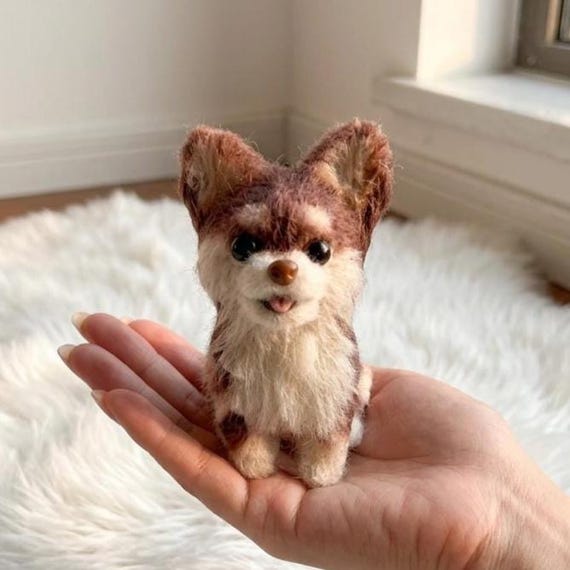 Handmade Long Hair Chihuahua Mini Plush | Dog Keychain | Bag Charm