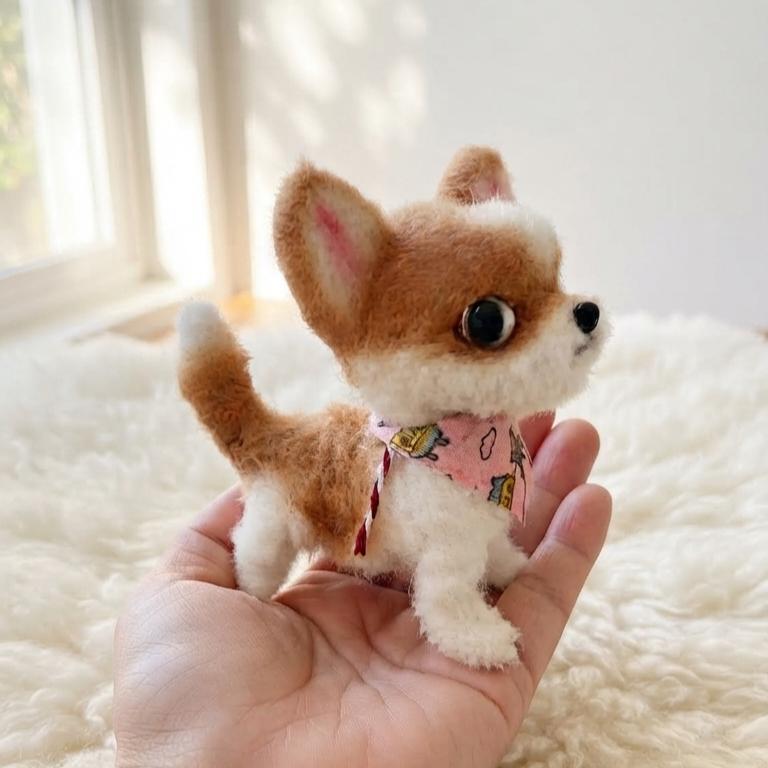チワワぬいぐるみ　ハンドメイド 手作りチワワミニぬいぐるみ｜犬のキーホルダー｜バッグチャーム