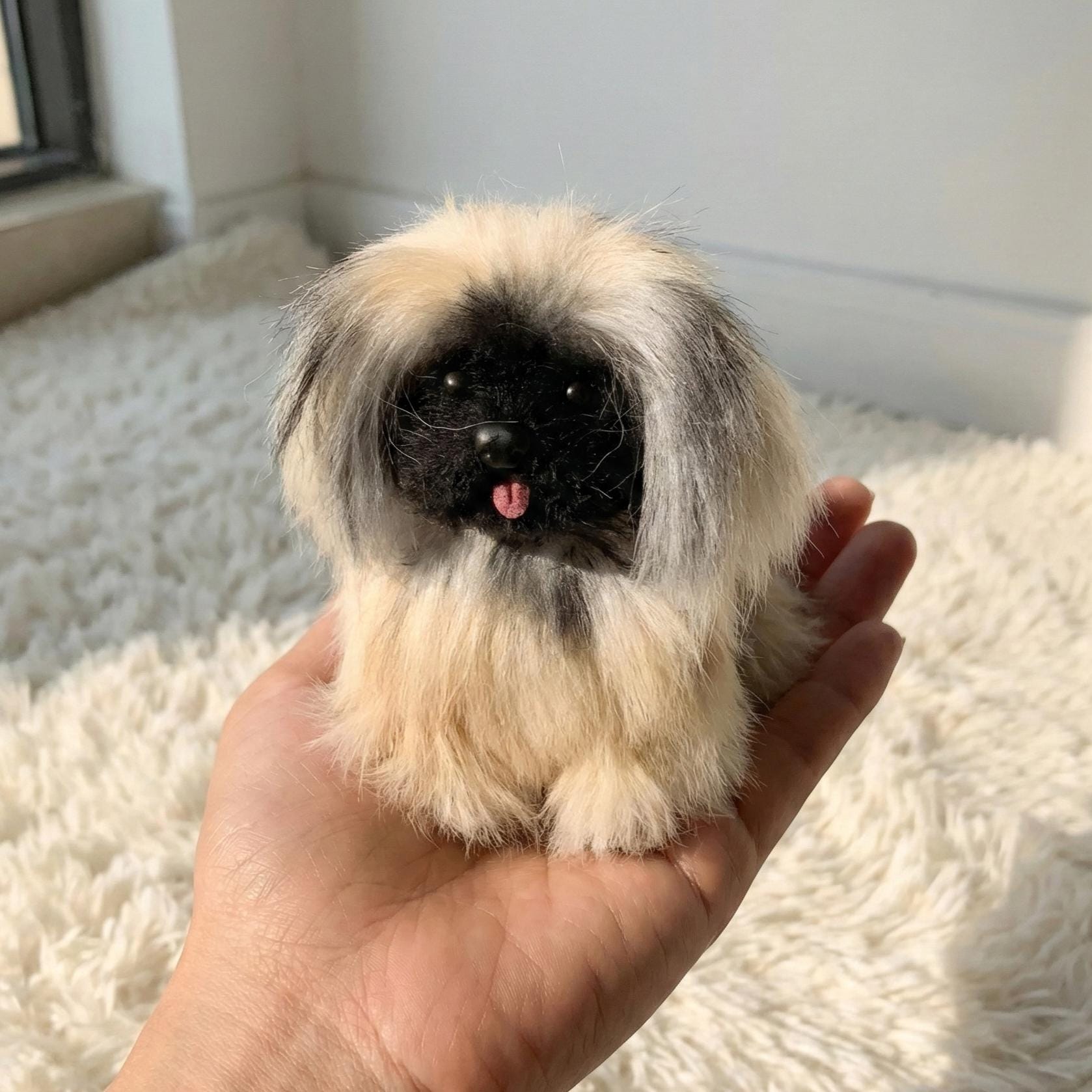 Handmade Pekingese Mini Plush | Dog Keychain | Bag Charm