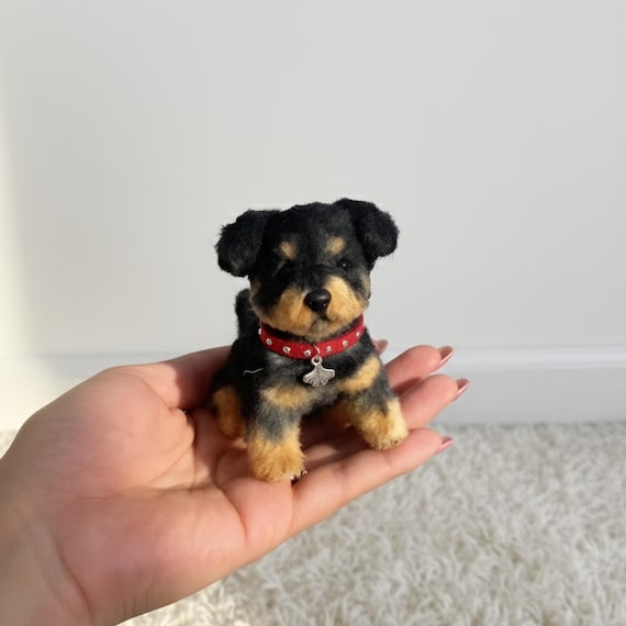 Handmade Rottweiler Dog Mini Plush | Keychain | Bag Charm
