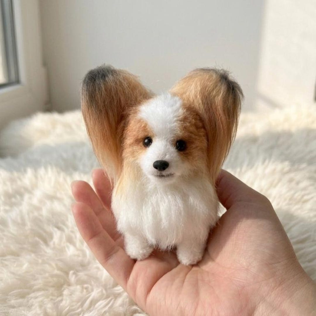 Handmade Papillon Dog Mini Plush | Keychain | Bag Charm
