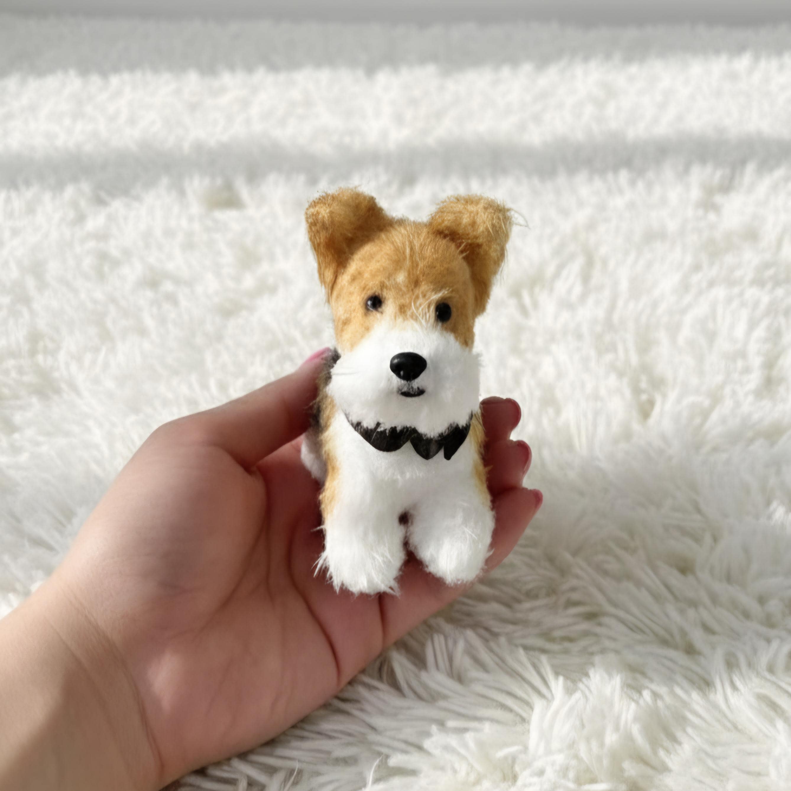 Handmade Wire Fox Terrier Mini Plush | Keychain | Bag Charm | Dog
